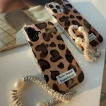 قاب گوشی آیفون heart leopard