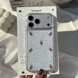 قاب گوشی اکلیلی لاله صورتی (Pink Tulip Glitter)-کیس قاب